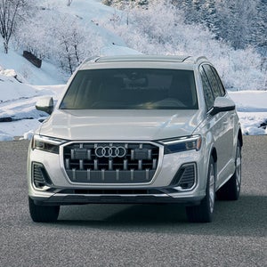 Audi Q7 in a snowy landscape.